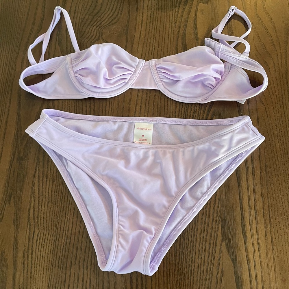 Selling a purple underwire target bathing suit. Top size is  S and bottoms are M